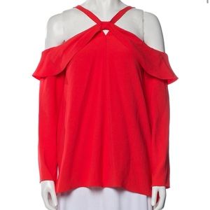 Proenza Schouler red off shoulder top blouse sz 0 $745